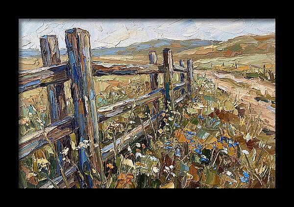 Rustic Fence Surrounded By Blossoms