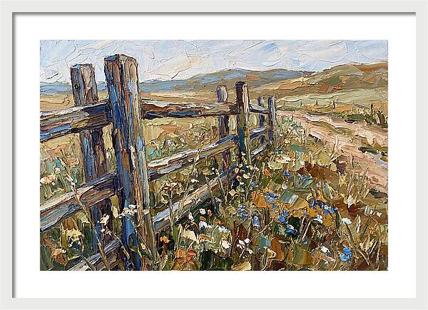 Rustic Fence Surrounded By Blossoms
