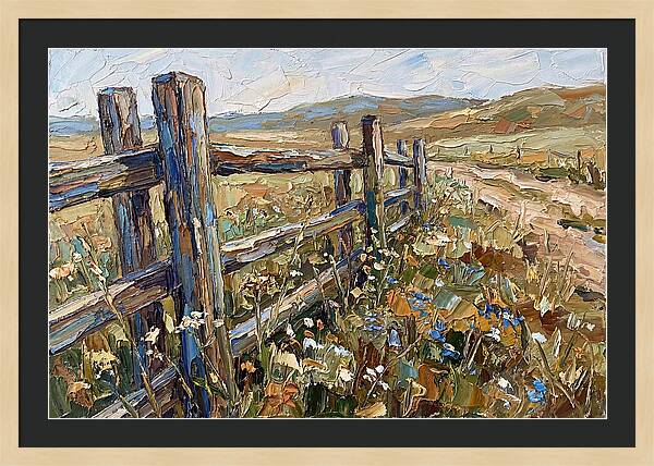 Rustic Fence Surrounded By Blossoms