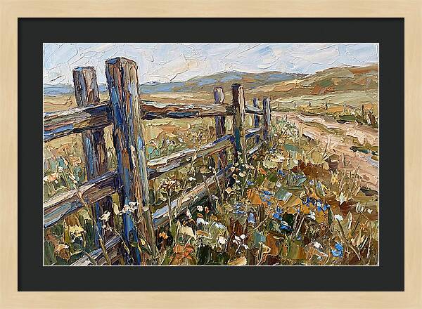 Rustic Fence Surrounded By Blossoms