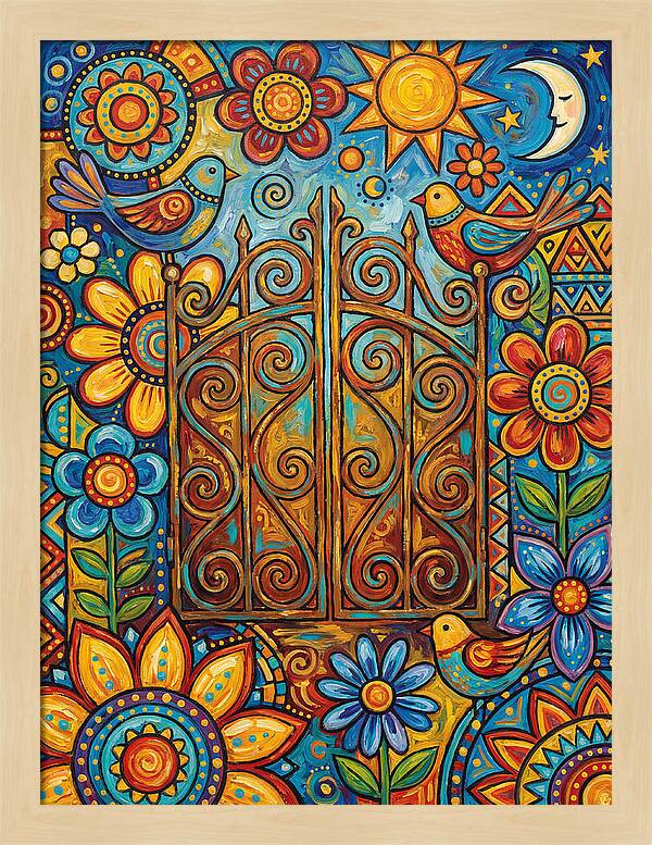 Rustic Gate Surrounded By Nature