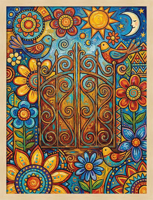 Rustic Gate Surrounded By Nature