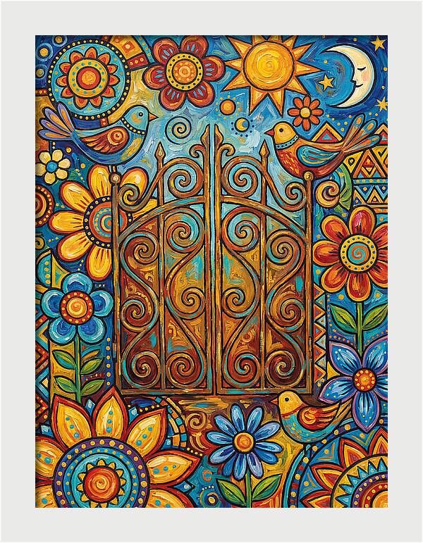 Rustic Gate Surrounded By Nature
