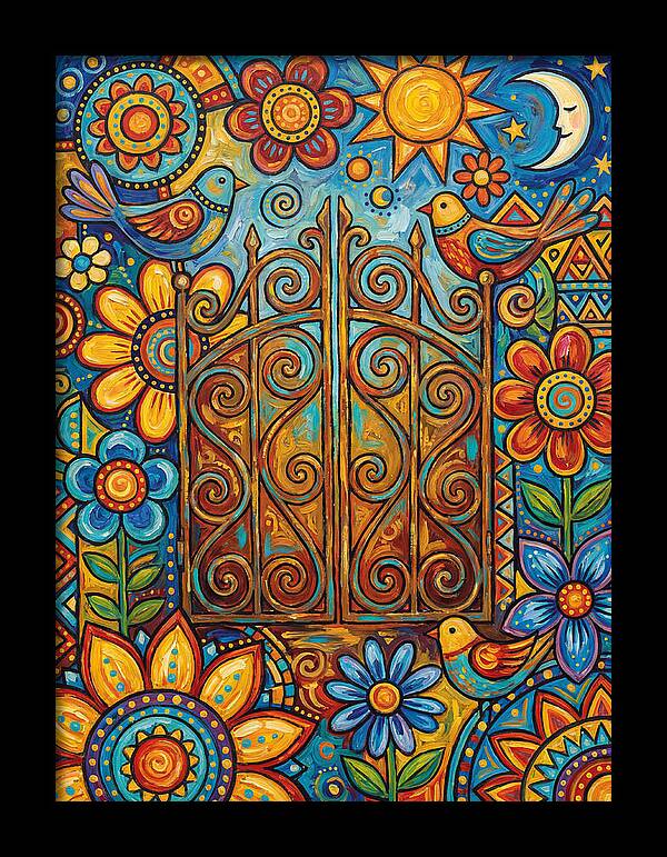 Rustic Gate Surrounded By Nature