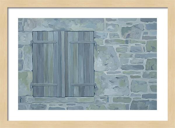 Rustic Shutters On Stone Cottage