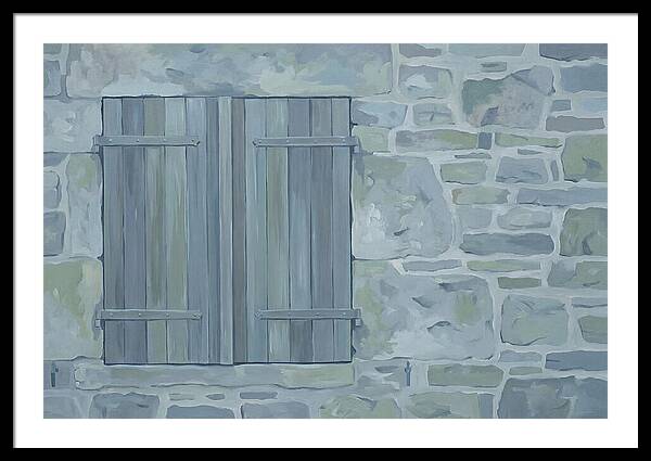 Rustic Shutters On Stone Cottage