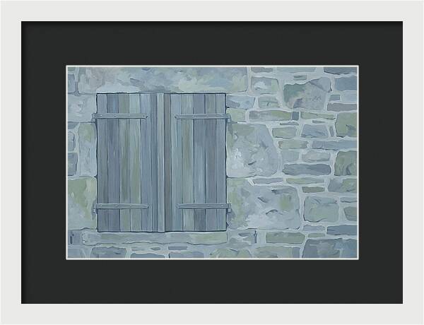 Rustic Shutters On Stone Cottage