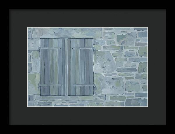 Rustic Shutters On Stone Cottage