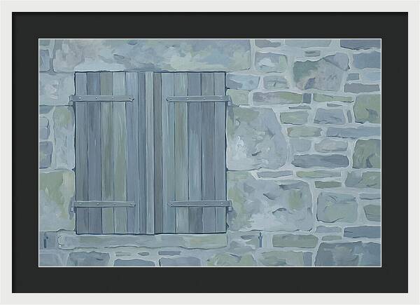 Rustic Shutters On Stone Cottage