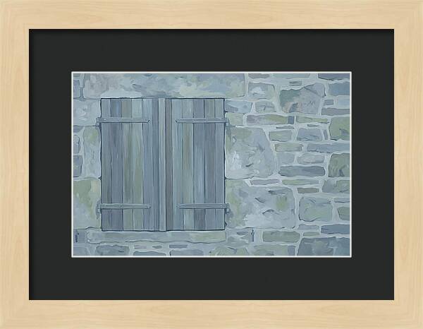 Rustic Shutters On Stone Cottage