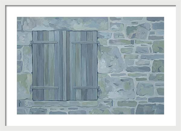 Rustic Shutters On Stone Cottage