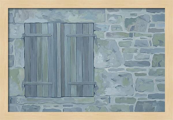 Rustic Shutters On Stone Cottage