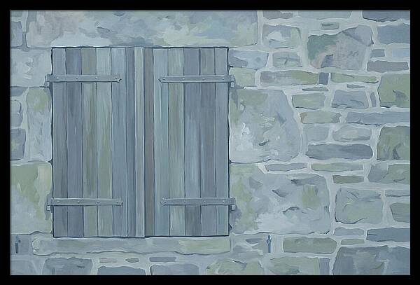 Rustic Shutters On Stone Cottage