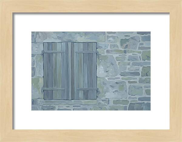 Rustic Shutters On Stone Cottage