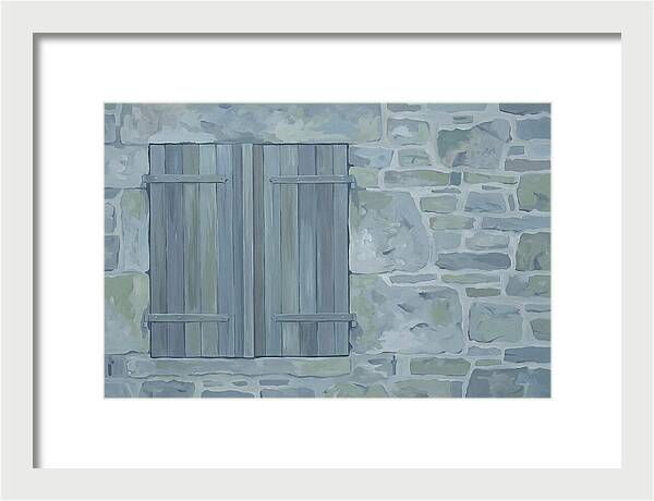 Rustic Shutters On Stone Cottage