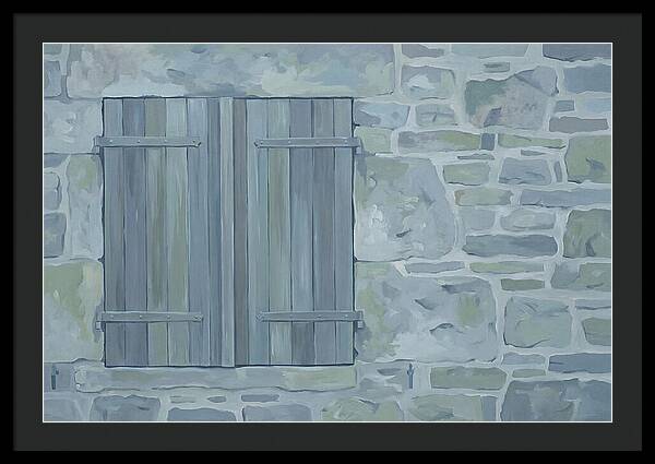 Rustic Shutters On Stone Cottage