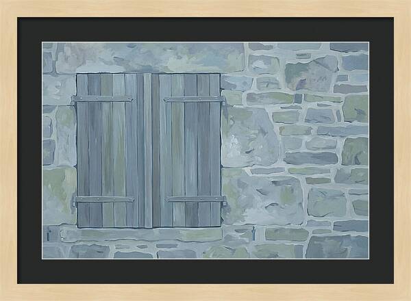 Rustic Shutters On Stone Cottage