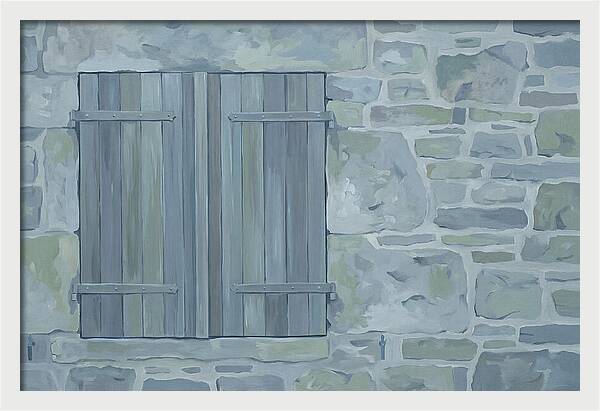 Rustic Shutters On Stone Cottage