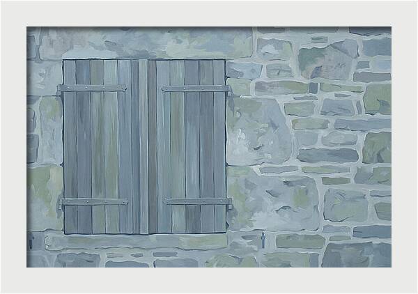 Rustic Shutters On Stone Cottage