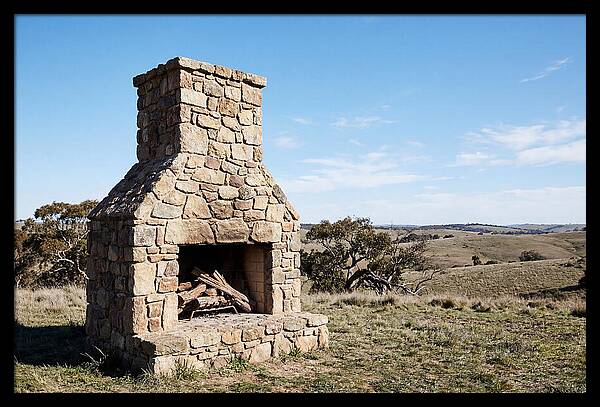 Rustic Stone Fireplace