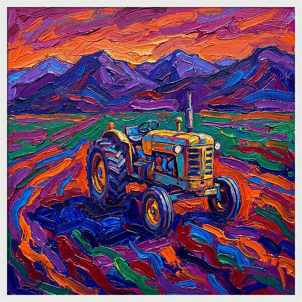 Rustic Tractor Amidst Lush Fields