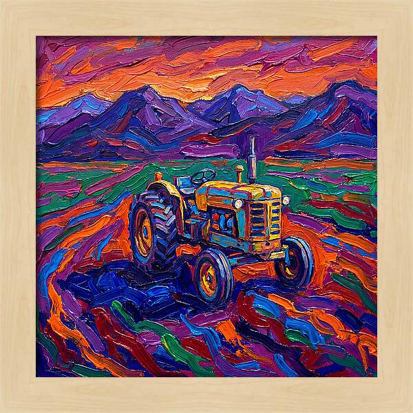 Rustic Tractor Amidst Lush Fields