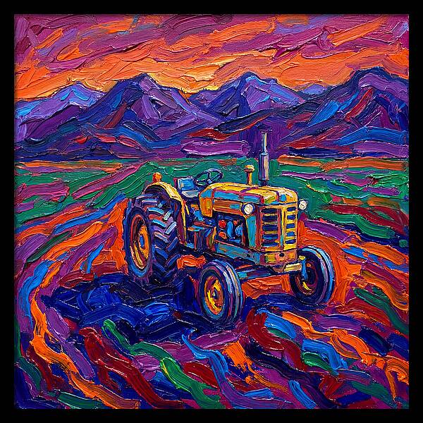 Rustic Tractor Amidst Lush Fields