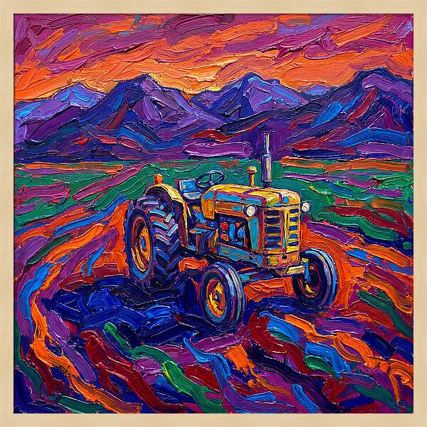 Rustic Tractor Amidst Lush Fields