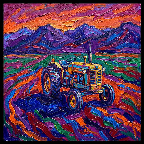 Rustic Tractor Amidst Lush Fields