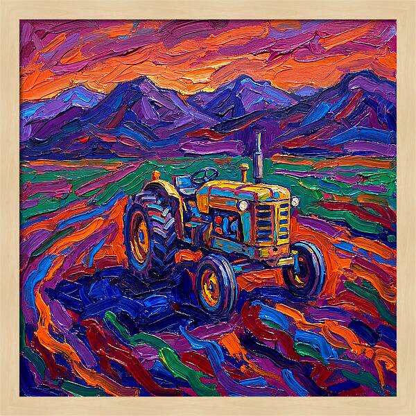 Rustic Tractor Amidst Lush Fields