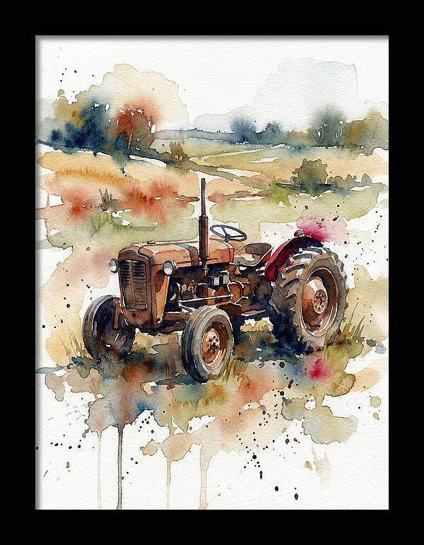 Rustic Tractor In Watercolor