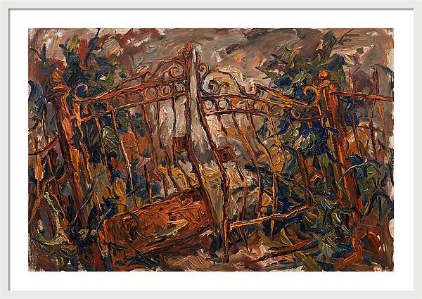 Rusty Gate In Expressionist Style
