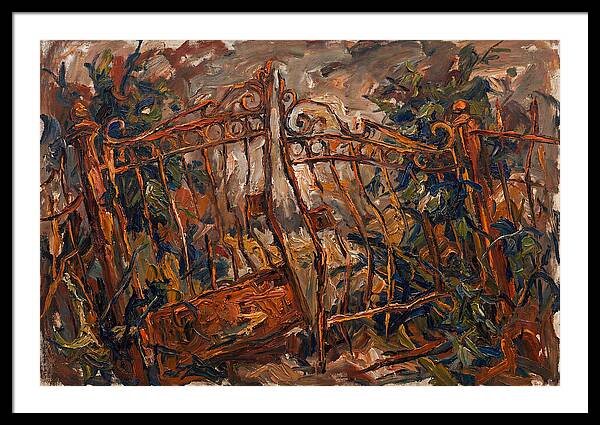 Rusty Gate In Expressionist Style