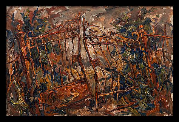 Rusty Gate In Expressionist Style