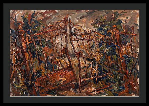 Rusty Gate In Expressionist Style