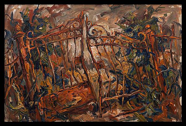 Rusty Gate In Expressionist Style