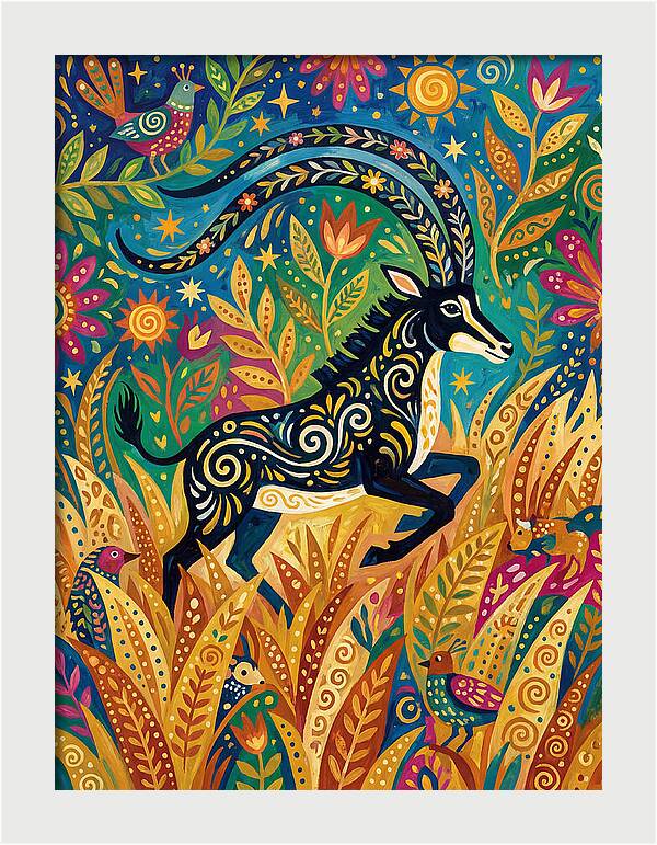 Sable Antelope In Vibrant Nature