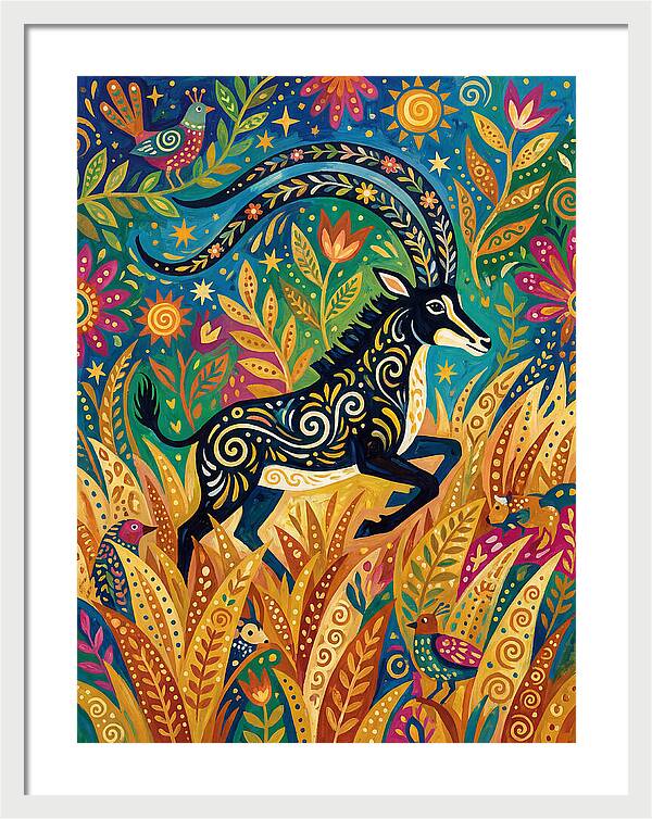 Sable Antelope In Vibrant Nature