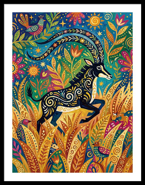 Sable Antelope In Vibrant Nature