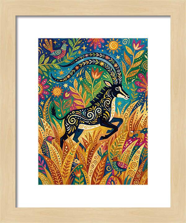Sable Antelope In Vibrant Nature