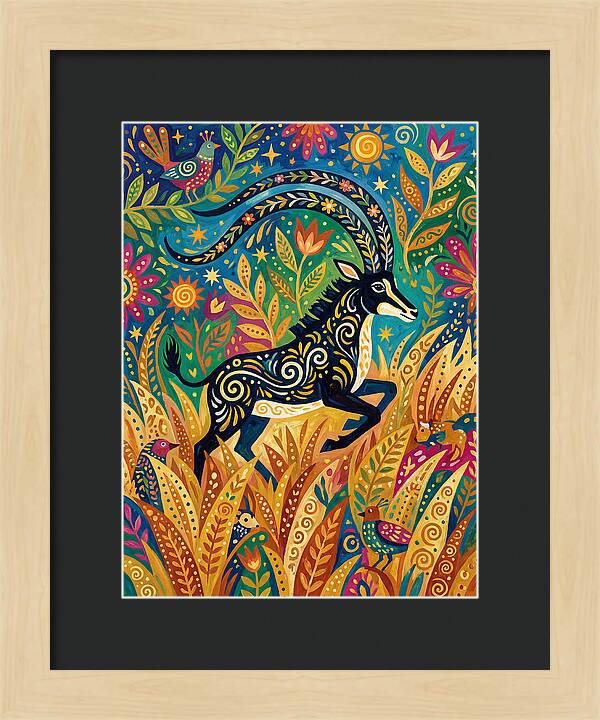 Sable Antelope In Vibrant Nature