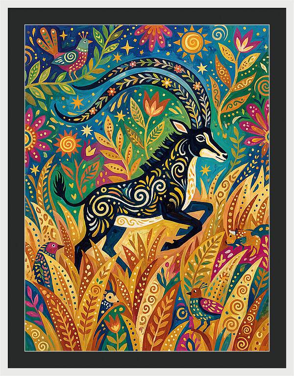 Sable Antelope In Vibrant Nature