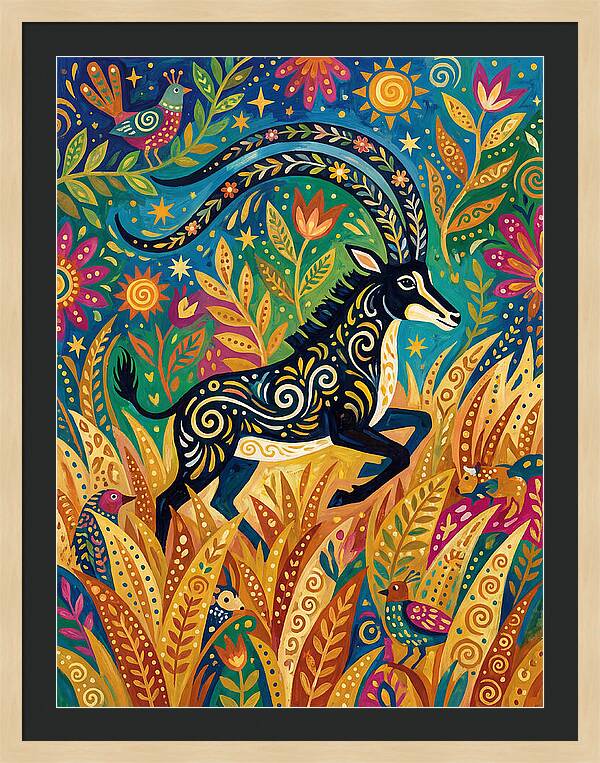 Sable Antelope In Vibrant Nature