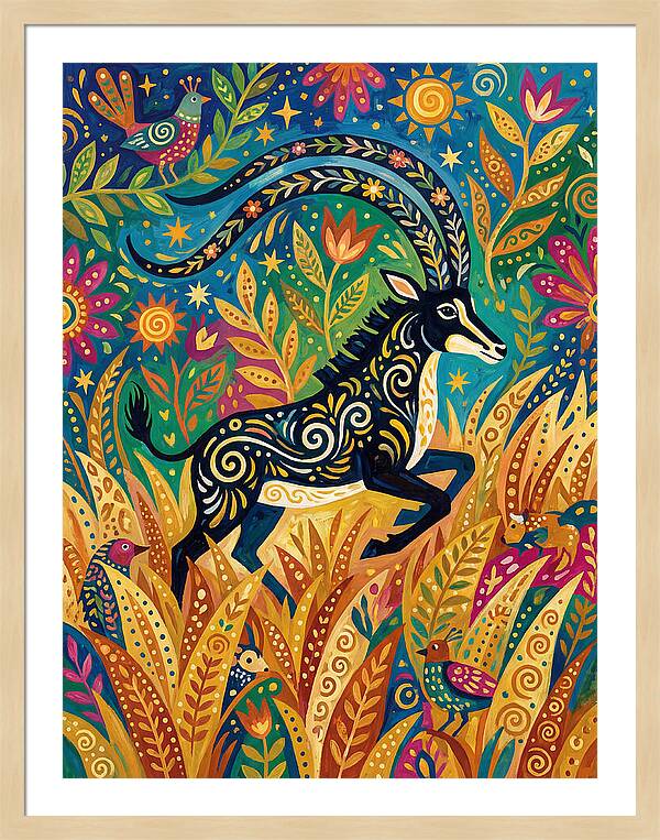 Sable Antelope In Vibrant Nature