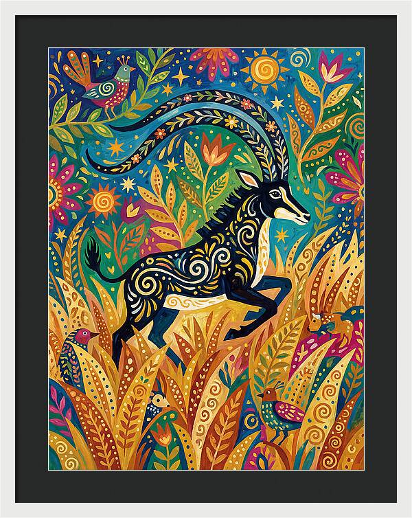 Sable Antelope In Vibrant Nature