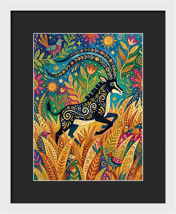 Sable Antelope In Vibrant Nature