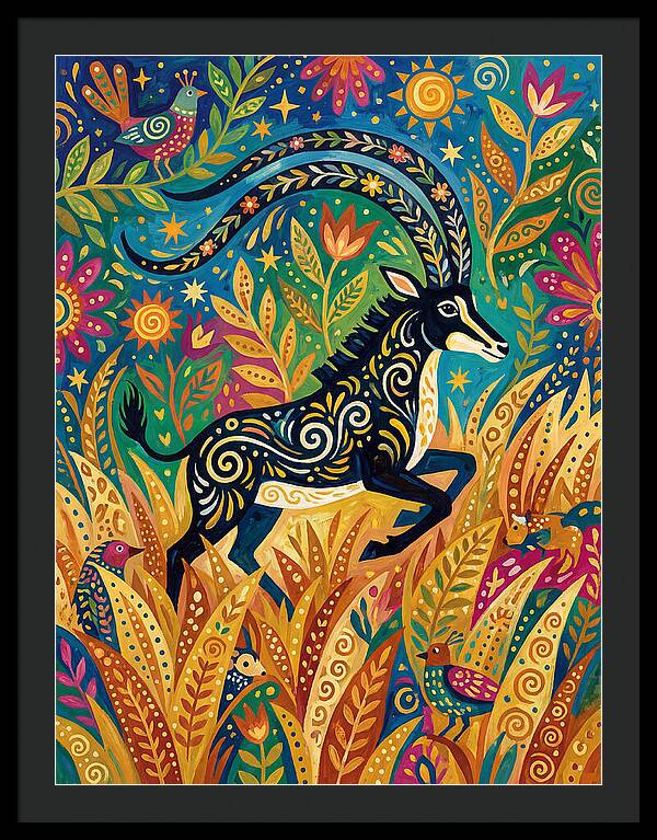 Sable Antelope In Vibrant Nature