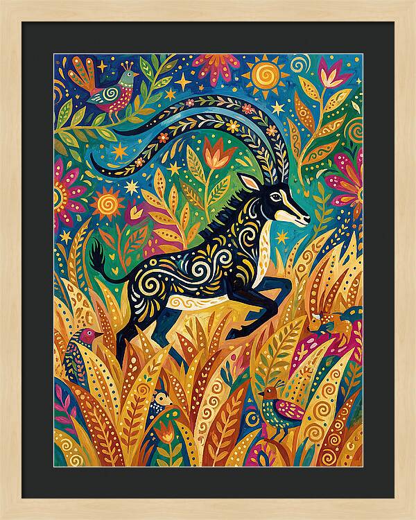 Sable Antelope In Vibrant Nature