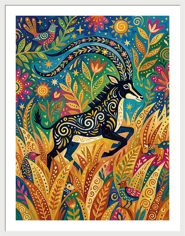 Sable Antelope In Vibrant Nature