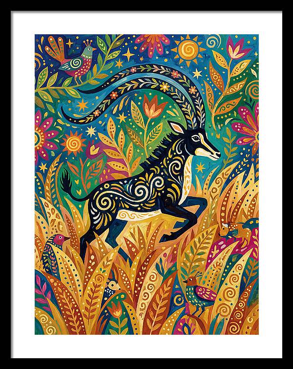Sable Antelope In Vibrant Nature